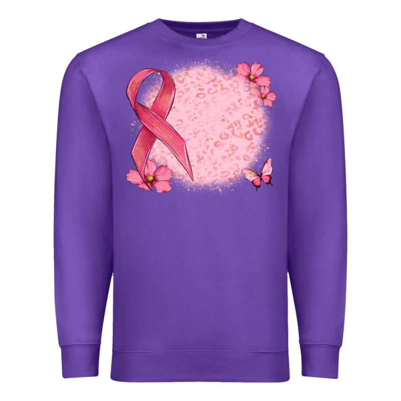 Customized Breast Cancer Ribbon And Background Premium Sweatshirt by MaliasSmallBusiness | Teevron