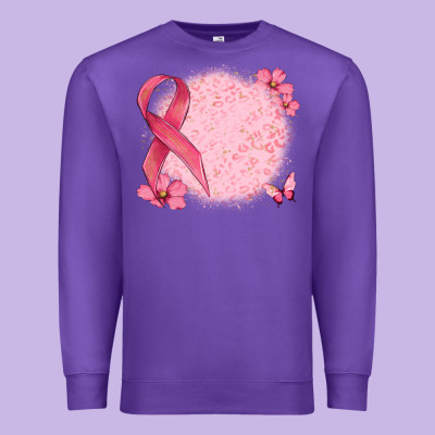 Customized Breast Cancer Ribbon And Background Premium Sweatshirt Designed By Maliassmallbusiness