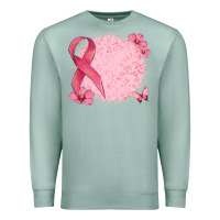Seafoam customized breast cancer ribbon and background Premium Sweatshirt - MaliasSmallBusiness