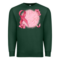 Sports Green customized breast cancer ribbon and background Premium Sweatshirt - MaliasSmallBusiness