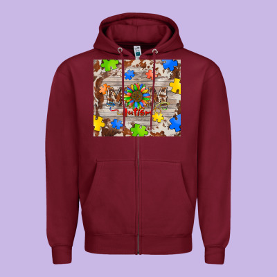 Autism Mom Zipper Hoodie Designed By Barkaloodesign