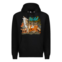 Black Wild About Fall Coyote Premium Hoodie - LillyAllenDesigns