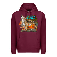Burgundy Wild About Fall Coyote Premium Hoodie - LillyAllenDesigns