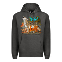 Charcoal Heather Wild About Fall Coyote Premium Hoodie - LillyAllenDesigns