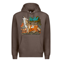 Coffee Wild About Fall Coyote Premium Hoodie - LillyAllenDesigns