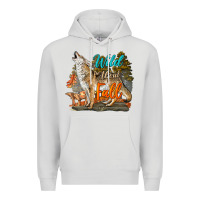 Dove Grey Wild About Fall Coyote Premium Hoodie - LillyAllenDesigns