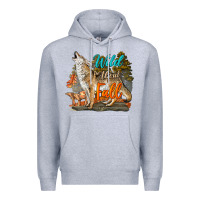 Heather Grey Wild About Fall Coyote Premium Hoodie - LillyAllenDesigns