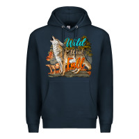 Navy Wild About Fall Coyote Premium Hoodie - LillyAllenDesigns