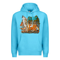 Ocean Blue Wild About Fall Coyote Premium Hoodie - LillyAllenDesigns
