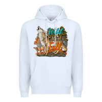 White Wild About Fall Coyote Premium Hoodie - LillyAllenDesigns