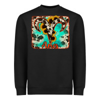 Black aries turquoise cowhide Heavyweight Sweatshirt - RanaPortraitStore