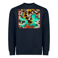 Navy aries turquoise cowhide Heavyweight Sweatshirt - RanaPortraitStore