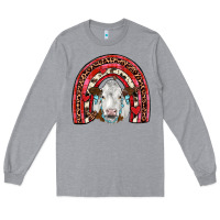 Heather Grey valentines simmental  rainbow Long Sleeve Tee - JahusDesignShop