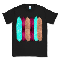 Black Colored Farm Life Purple Wood Jute Cyan Glitter Brush Strokes Classic Tee - Bettercallsaul