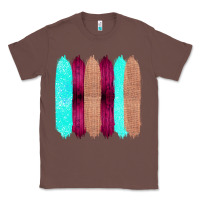 Colored Farm Life Purple Wood Jute Cyan Glitter Brush Strokes Classic Tee | Teevron