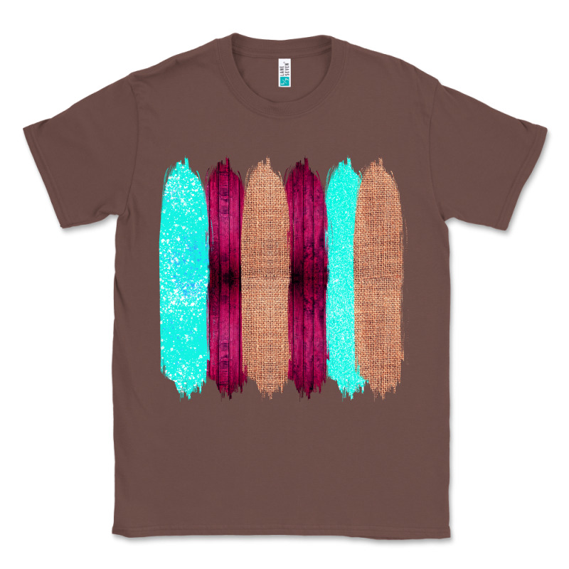 Colored Farm Life Purple Wood Jute Cyan Glitter Brush Strokes Classic Tee by Bettercallsaul | Teevron