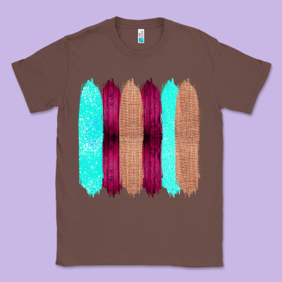 Colored Farm Life Purple Wood Jute Cyan Glitter Brush Strokes Classic Tee Designed By Bettercallsaul