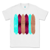 White Colored Farm Life Purple Wood Jute Cyan Glitter Brush Strokes Classic Tee - Bettercallsaul