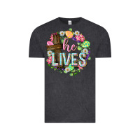 Vintage Black He lives Easter with flowers Vintage Tee - Neo Western