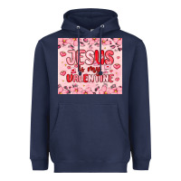 Navy jesus is my valentine Heavyweight Hoodie - MaliasSmallBusiness