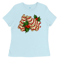 Baby Blue white christmas tree cake ado Ladies Tee - AdoDesignShop