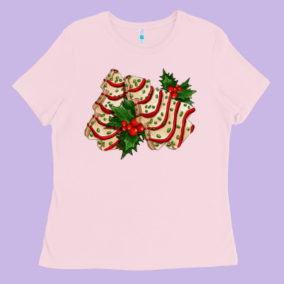 White Christmas Tree Cake Ado Ladies Tee Designed By Adodesignshop
