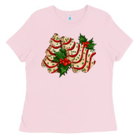 Bubblegum Pink white christmas tree cake ado Ladies Tee - AdoDesignShop