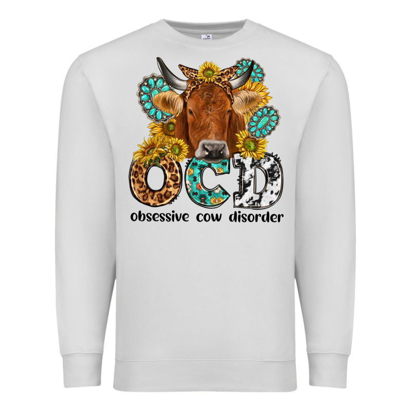 Obsessive Cow Disorder Premium Sweatshirt by NancyCooperArtShop | Teevron