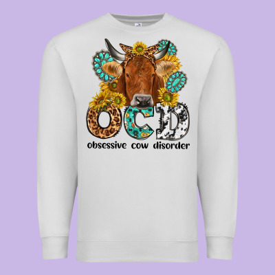 Obsessive Cow Disorder Premium Sweatshirt Designed By Nancycooperartshop