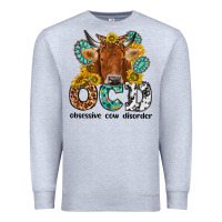 Heather Grey obsessive cow disorder Premium Sweatshirt - NancyCooperArtShop