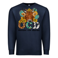 Navy obsessive cow disorder Premium Sweatshirt - NancyCooperArtShop