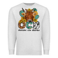 Oatmeal Heather obsessive cow disorder Premium Sweatshirt - NancyCooperArtShop