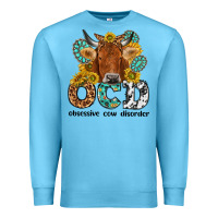 Ocean Blue obsessive cow disorder Premium Sweatshirt - NancyCooperArtShop