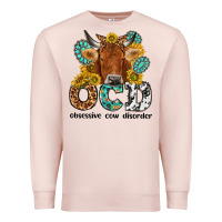 Pale Pink obsessive cow disorder Premium Sweatshirt - NancyCooperArtShop