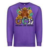 Purple obsessive cow disorder Premium Sweatshirt - NancyCooperArtShop