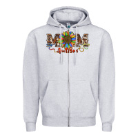Heather Grey autism mom Zipper Hoodie - BarkalooDesign