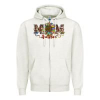 Oatmeal Heather autism mom Zipper Hoodie - BarkalooDesign
