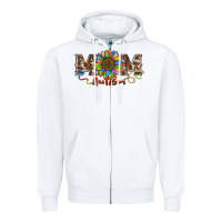 White autism mom Zipper Hoodie - BarkalooDesign