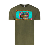 Vintage Olive hippie van floral skinny metal can holder Vintage Tee - HRA Design Shop