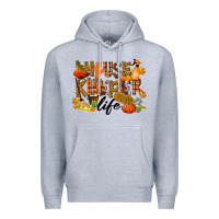Heather Grey Housekeeper life fall Premium Hoodie - LillyAllenDesigns