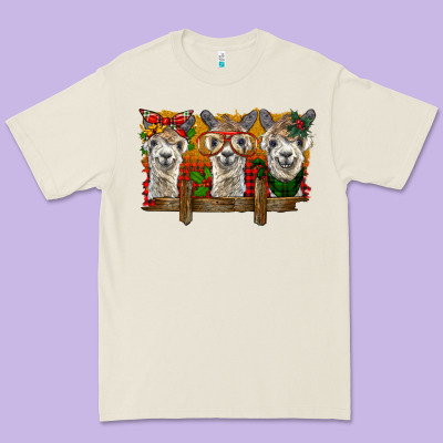 Christmas Alpacas Premium Tee Designed By Barkaloodesign
