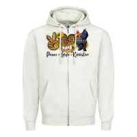 Oatmeal Heather peace love rooster Zipper Hoodie - LillyAllenDesigns