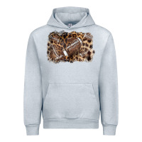 Heather Grey Football background leopard Urban Hoodie - NancyCooperArtShop