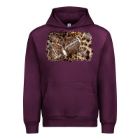 Mauve Wine Football background leopard Urban Hoodie - NancyCooperArtShop