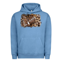Pigment Pebble Blue Football background leopard Urban Hoodie - NancyCooperArtShop
