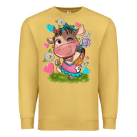 Antique Gold little cute cow Premium Sweatshirt - NancyCooperArtShop