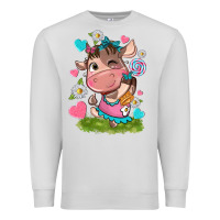 Dove Grey little cute cow Premium Sweatshirt - NancyCooperArtShop