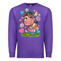 Purple little cute cow Premium Sweatshirt - NancyCooperArtShop