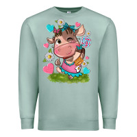 Seafoam little cute cow Premium Sweatshirt - NancyCooperArtShop