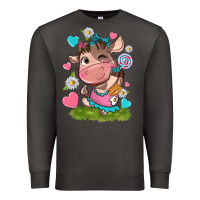 Smoke little cute cow Premium Sweatshirt - NancyCooperArtShop